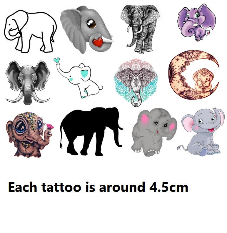 Elephant Temporary Tattoos Kaz Creations