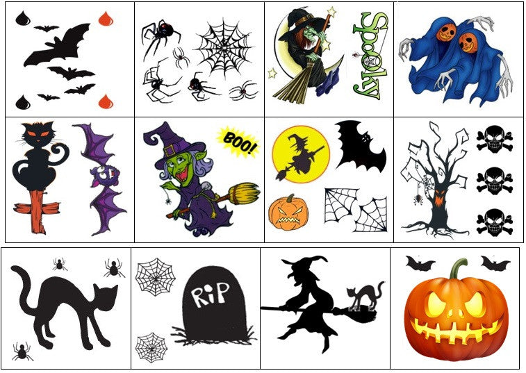 Qpout Halloween Temporary Tattoos for Kids Halloween Cartoon Fake Tattoos  Stickers Pumpkin Bat Witch Ghost Face Arm Tattoos for Children Boys Girls  Halloween Trick or Treat Gift Goodie Bags Filler  Amazoncouk