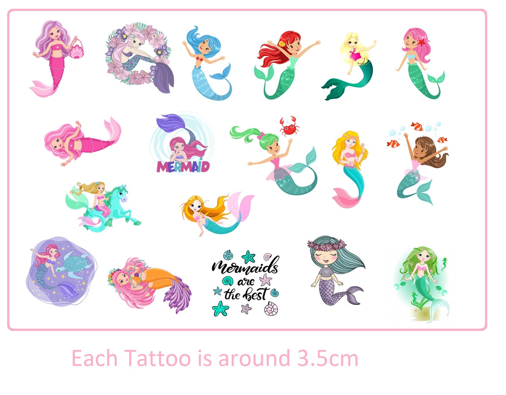  GLOW IN THE DARK MERMAID Temporary Tattoos UK Girls Party Loot Transfers    eBay